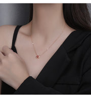 Birthstone Clover Necklace for Women — 925 Sterling Silver, Four-Leaf Clover Pendant